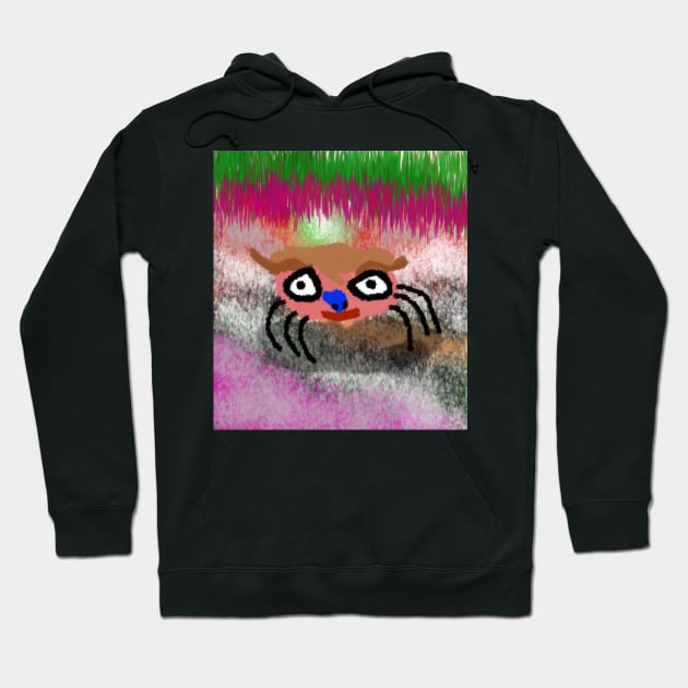 painting of weird spider in grass Hoodie by Catbrat